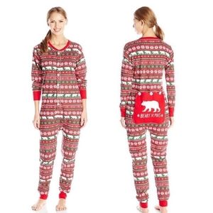 Little Blue House By Hatley Berry X-mas Union Suit Women's XS/TP Red